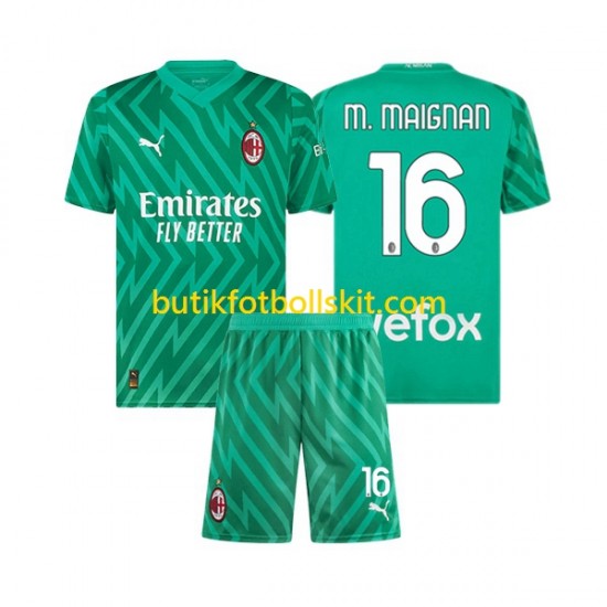 AC Milan Mike Maignan 16 Målvakt Barn Hemma Matchtröja 2023/24 Kortärmad