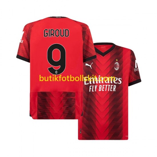 AC Milan Olivier Giroud 9 Män Hemma Matchtröja 2023/24 Kortärmad