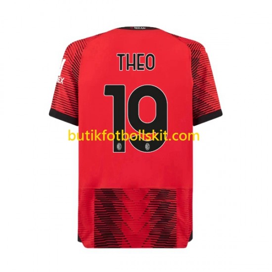 AC Milan Theo Hernandez 19 Män Hemma Matchtröja 2023/24 Kortärmad