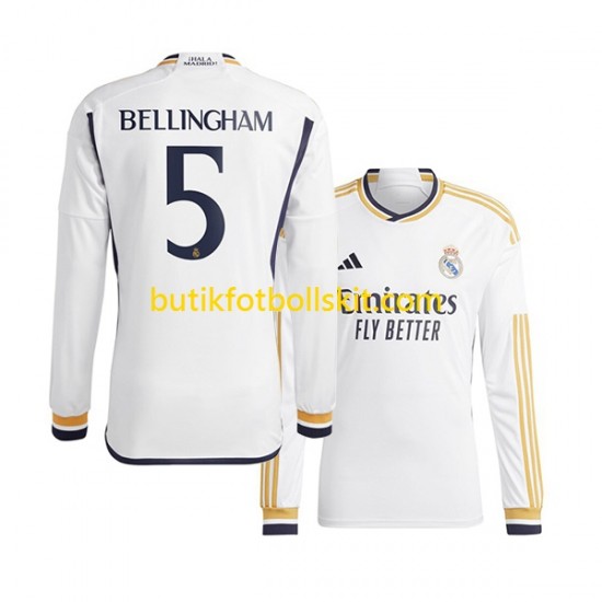 Real Madrid Jude Bellingham 5 Män Hemma Matchtröja 2023/24 Långärmad