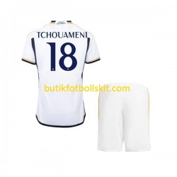Real Madrid TCHOUAMENI 18 Barn Hemma Matchtröja 2023/24 Kortärmad