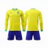 Brasilien Barn Hemma Matchtröja World Cup 2022 Långärmad