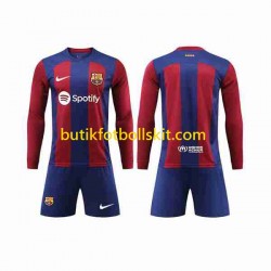FC Barcelona Barn Hemma Matchtröja 2023/24 Långärmad