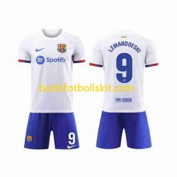FC Barcelona LEWANDOWSKI 9 Barn Borta Matchtröja 2023/24 Kortärmad