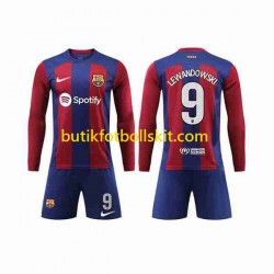 FC Barcelona LEWANDOWSKI 9 Barn Hemma Matchtröja 2023/24 Långärmad