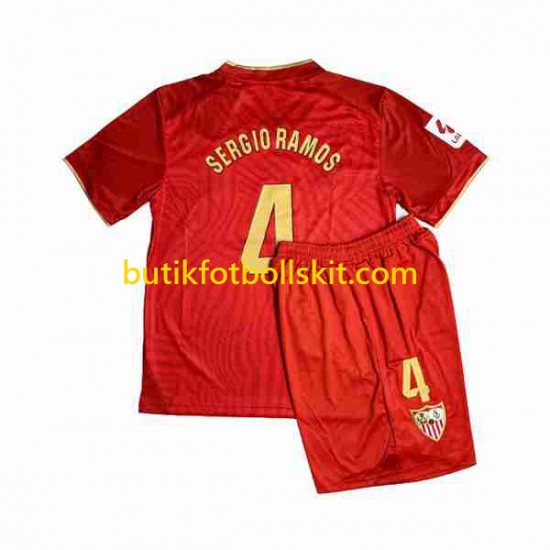 Sevilla FC Sergio Ramos 4 Barn Borta Matchtröja 2023/24 Kortärmad