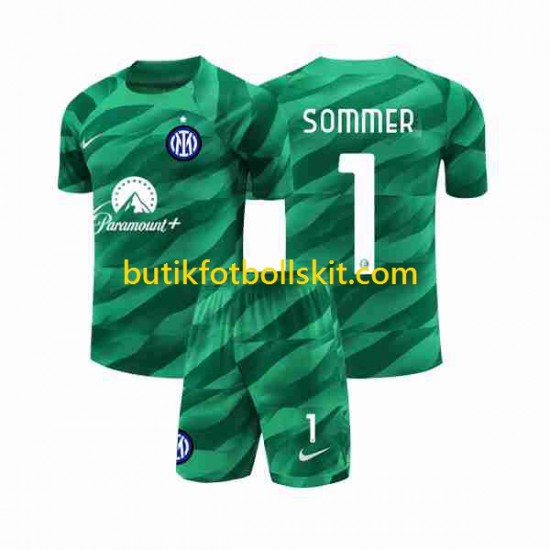 Inter Milan Sommer 1 Målvakt Barn Borta Matchtröja 2023/24 Kortärmad