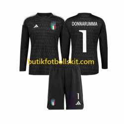 Italien Donnarumma 1 Målvakt Barn Borta Matchtröja 2023 Långärmad