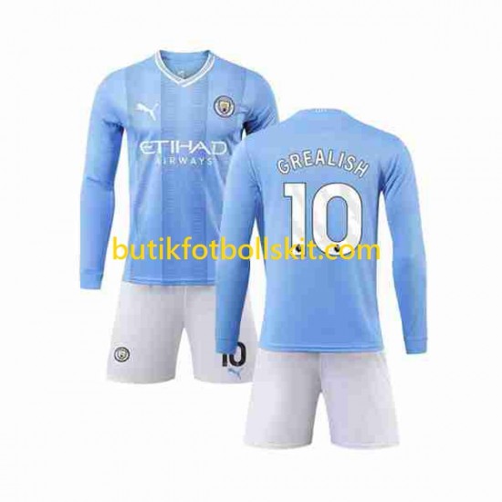 Manchester City Grealish 10 Barn Hemma Matchtröja 2023/24 Långärmad