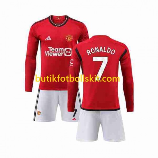 Manchester United Ronaldo 7 Barn Hemma Matchtröja 2023/24 Långärmad