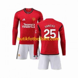 Manchester United Sancho 25 Barn Hemma Matchtröja 2023/24 Långärmad