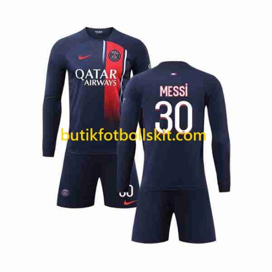 Paris Saint-Germain Lionel Messi 30 Barn Hemma Matchtröja 2023/24 Långärmad
