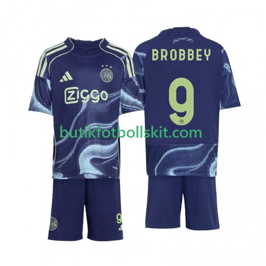 AFC Ajax Brian Brobbey 9 Barn Borta Matchtröja 2025/26 Kortärmad