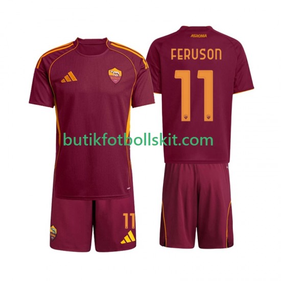 AS Roma Evan Ferguson 11 Barn Hemma Matchtröja 2025/26 Kortärmad