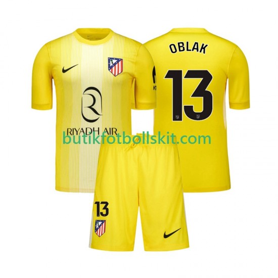 Atlético Madrid Jan Oblak 13 Målvakt Barn Hemma Matchtröja 2025/26 Kortärmad