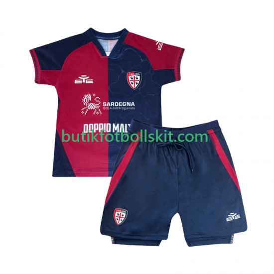 Cagliari Barn Hemma Matchtröja 2025/26 Kortärmad