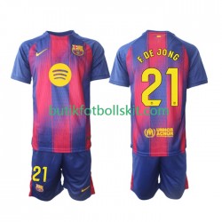 FC Barcelona Frenkie de Jong 21 Barn Hemma Matchtröja 2025/26 Kortärmad