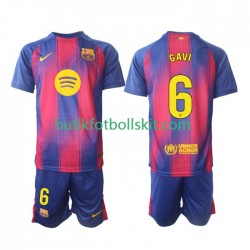FC Barcelona Gavi 6 Barn Hemma Matchtröja 2025/26 Kortärmad