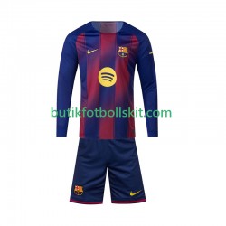 FC Barcelona Barn Hemma Matchtröja 2025/26 Långärmad