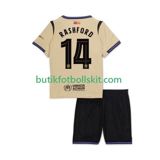 FC Barcelona Marcus Rashford 14 UCL Barn Borta Matchtröja 2025/26 Kortärmad