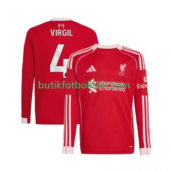 Liverpool Virgil van Dijk 4 Män Hemma Matchtröja 2025/26 Långärmad
