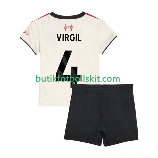 Liverpool Virgil van Dijk 4 Barn Borta Matchtröja 2025/26 Kortärmad