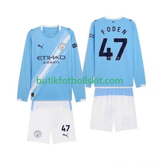 Manchester City Phil Foden 47 Barn Hemma Matchtröja 2025/26 Långärmad