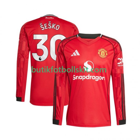 Manchester United Benjamin Sesko 30 Män Hemma Matchtröja 2025/26 Långärmad
