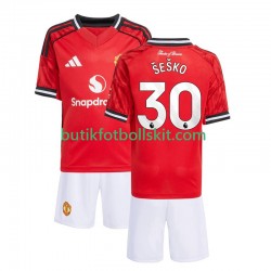 Manchester United Benjamin Sesko 30 Barn Hemma Matchtröja 2025/26 Kortärmad