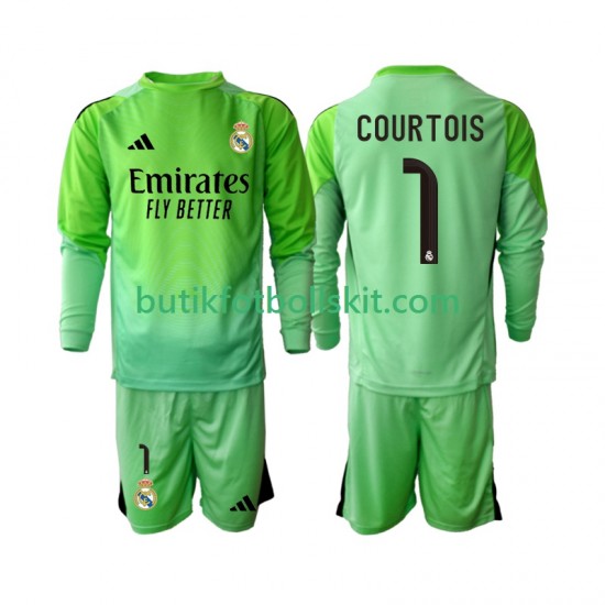 Real Madrid Thibaut Courtois 1 Barn Borta Matchtröja 2025/26 Långärmad