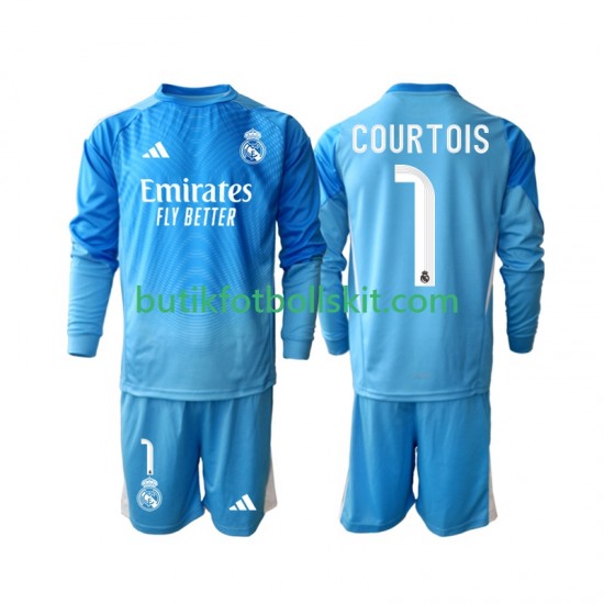 Real Madrid Thibaut Courtois 1 Barn Hemma Matchtröja 2025/26 Långärmad