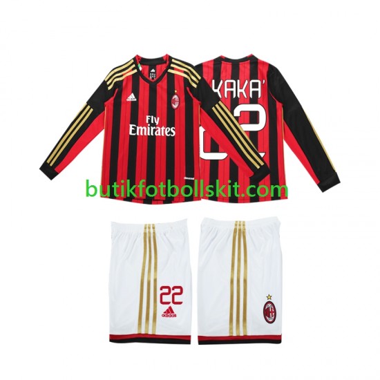 AC Milan Kaka 22 2013 2014 Retro Barn Hemma Matchtröja Långärmad