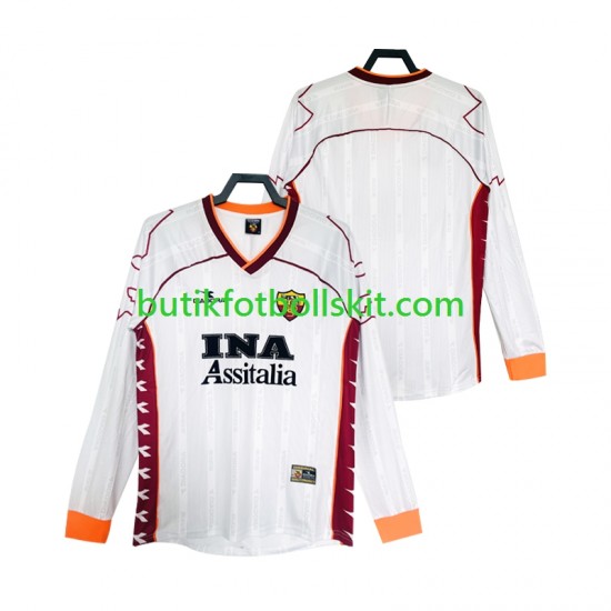 AS Roma 2000 Retro Män Borta Matchtröja 1999 Långärmad