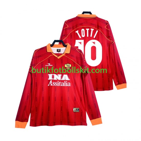 AS Roma Totti 10 2000 Retro Män Hemma Matchtröja 1999 Långärmad