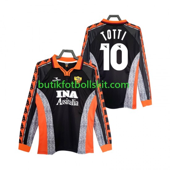 AS Roma Totti 10 Retro Män Tredje Matchtröja 1999 1998 Långärmad