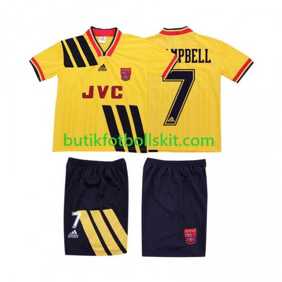 Arsenal CAMPBELL 7 1993 1994 Retro Barn Borta Matchtröja Kortärmad