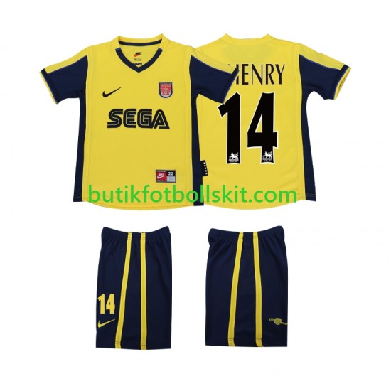 Arsenal Thierry Henry 14 2000 2001 Retro Barn Borta Matchtröja Kortärmad