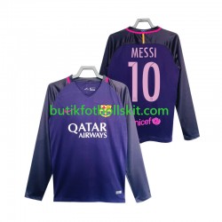 FC Barcelona Lionel Messi 10 2016 2017 Retro Män Borta Matchtröja Långärmad