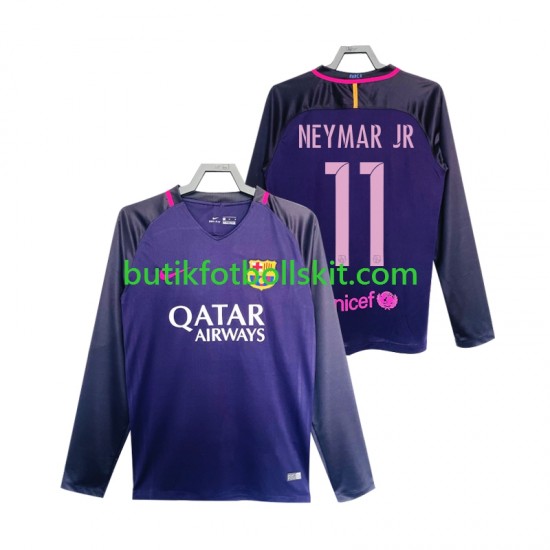 FC Barcelona Neymar JR 11 2016 2017 Retro Män Borta Matchtröja Långärmad