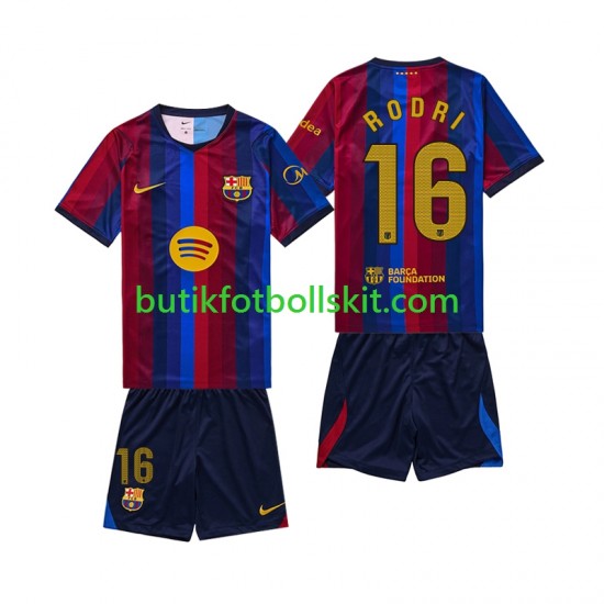 FC Barcelona Rodri 16 Barn Hemma Matchtröja 2026/27 Kortärmad