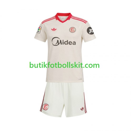 Sevilla FC Retro Barn Hemma Matchtröja 2025/26 Kortärmad