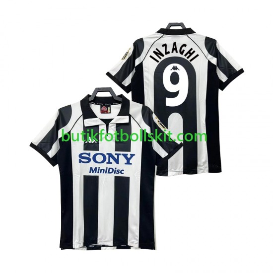 Juventus INZAGHI 9 1997 Retro Män Hemma Matchtröja 1998 Kortärmad