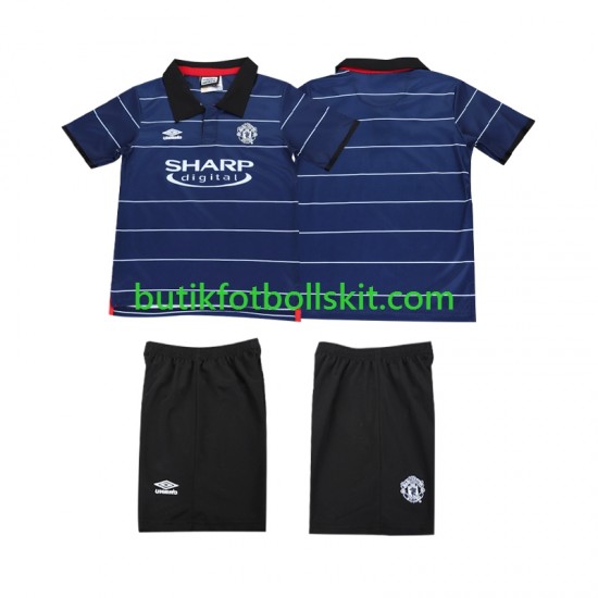 Manchester United 2000 Retro Barn Borta Matchtröja 1999 Kortärmad