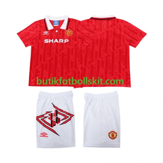 Manchester United 1993 1994 Retro Barn Hemma Matchtröja Kortärmad