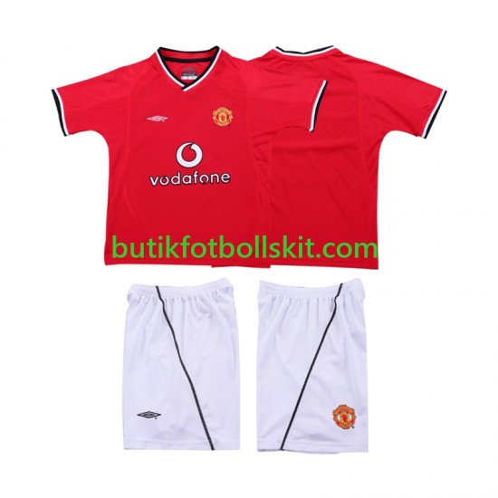 Manchester United 2000 Retro Barn Hemma Matchtröja 2002 Kortärmad