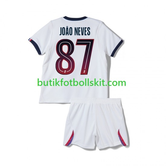 Paris Saint-Germain Joao Neves 87 Barn Borta Matchtröja 2026/27 Kortärmad