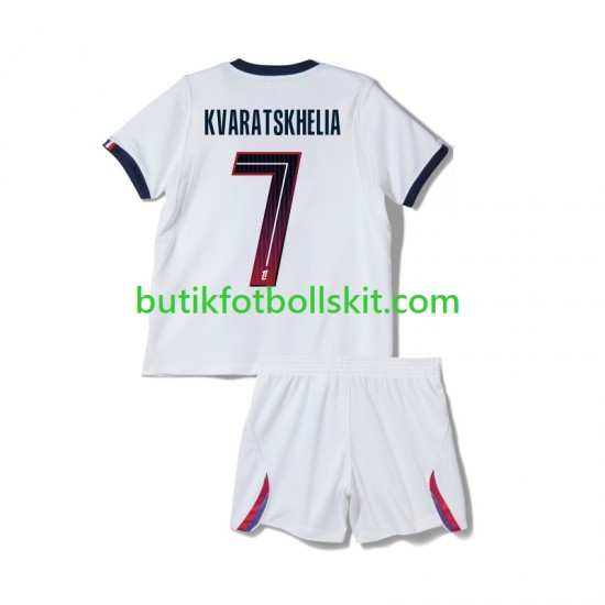 Paris Saint-Germain Khvicha Kvaratskhelia 7 Barn Borta Matchtröja 2026/27 Kortärmad