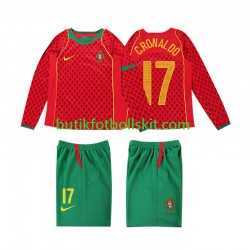Portugal Cristiano Ronaldo 17 Retro Barn Hemma Matchtröja 2004 Långärmad Portugal Cristiano Ronaldo 17 Retro Barn Hemma Matchtröja 2004 Långärmad