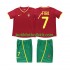 Portugal FIGO 7 Retro Barn Hemma Matchtröja 2002 Kortärmad