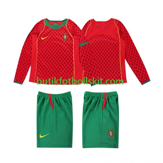 Portugal Retro Barn Hemma Matchtröja 2004 Långärmad